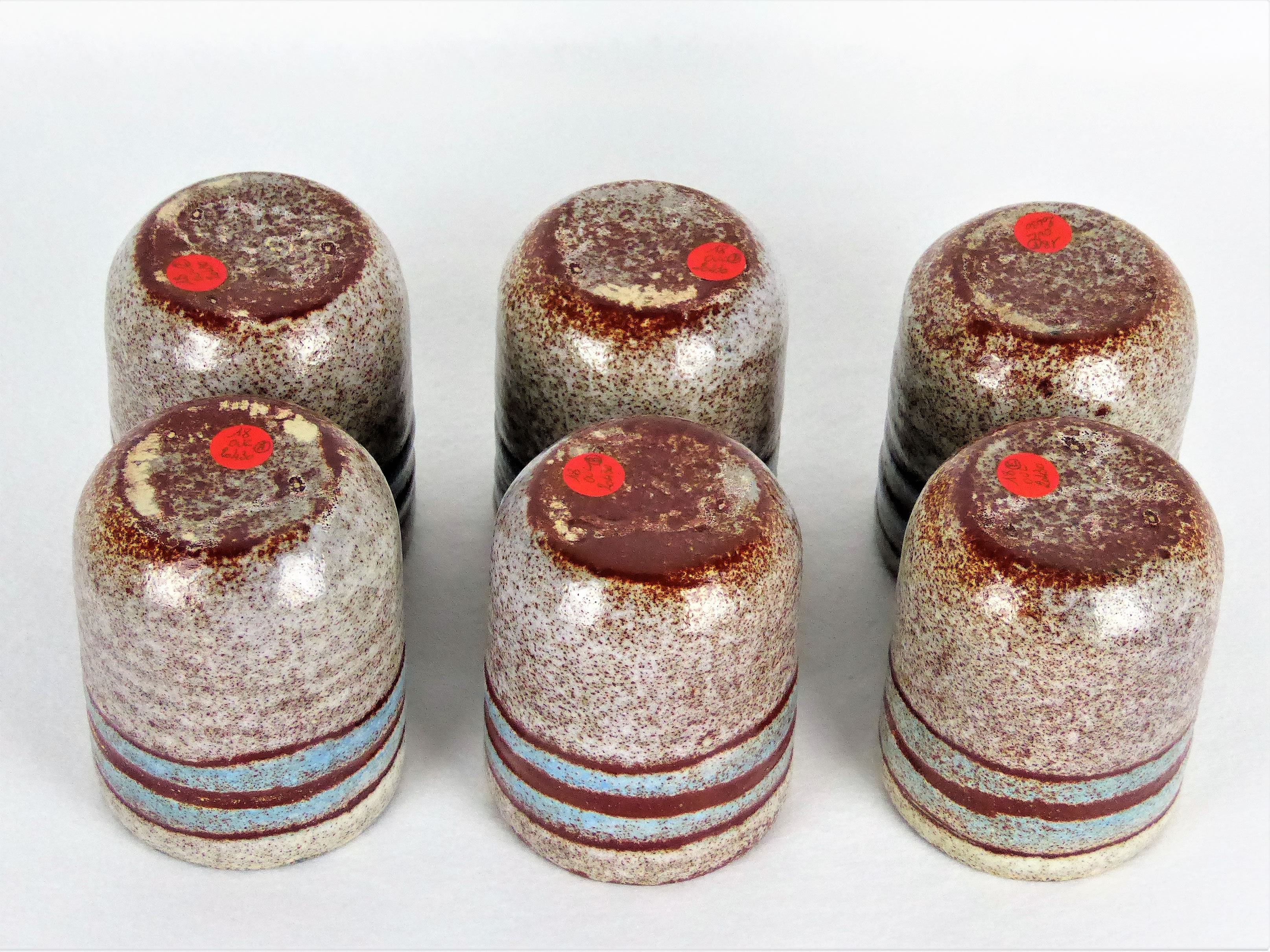 6 Accolay ceramic cups, 1950