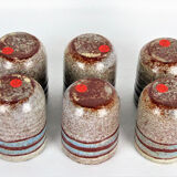 6 Accolay ceramic cups, 1950