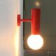 Mid-century minimalist red wall lamp, set of 2.
