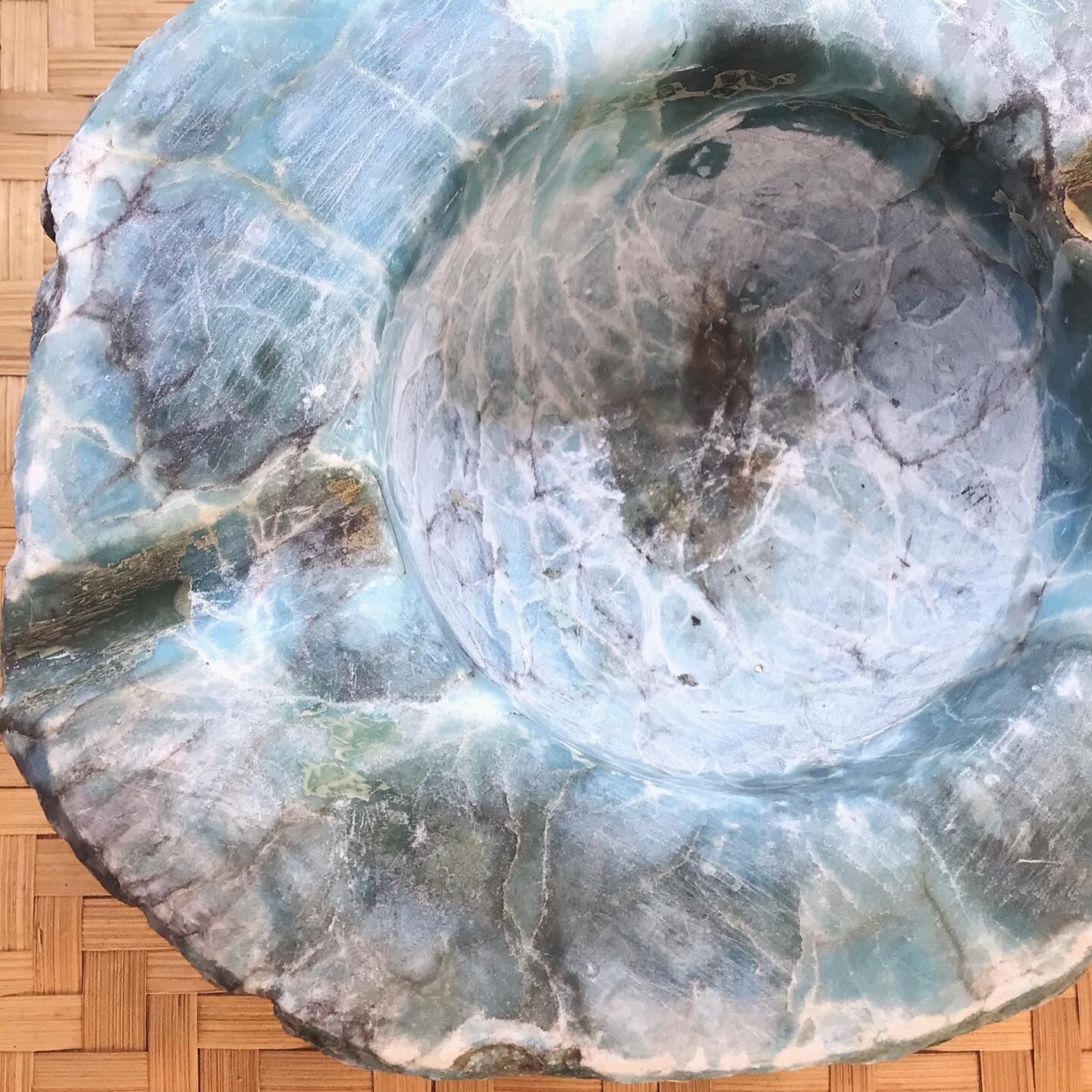 Brutalist ashtray in blue marble