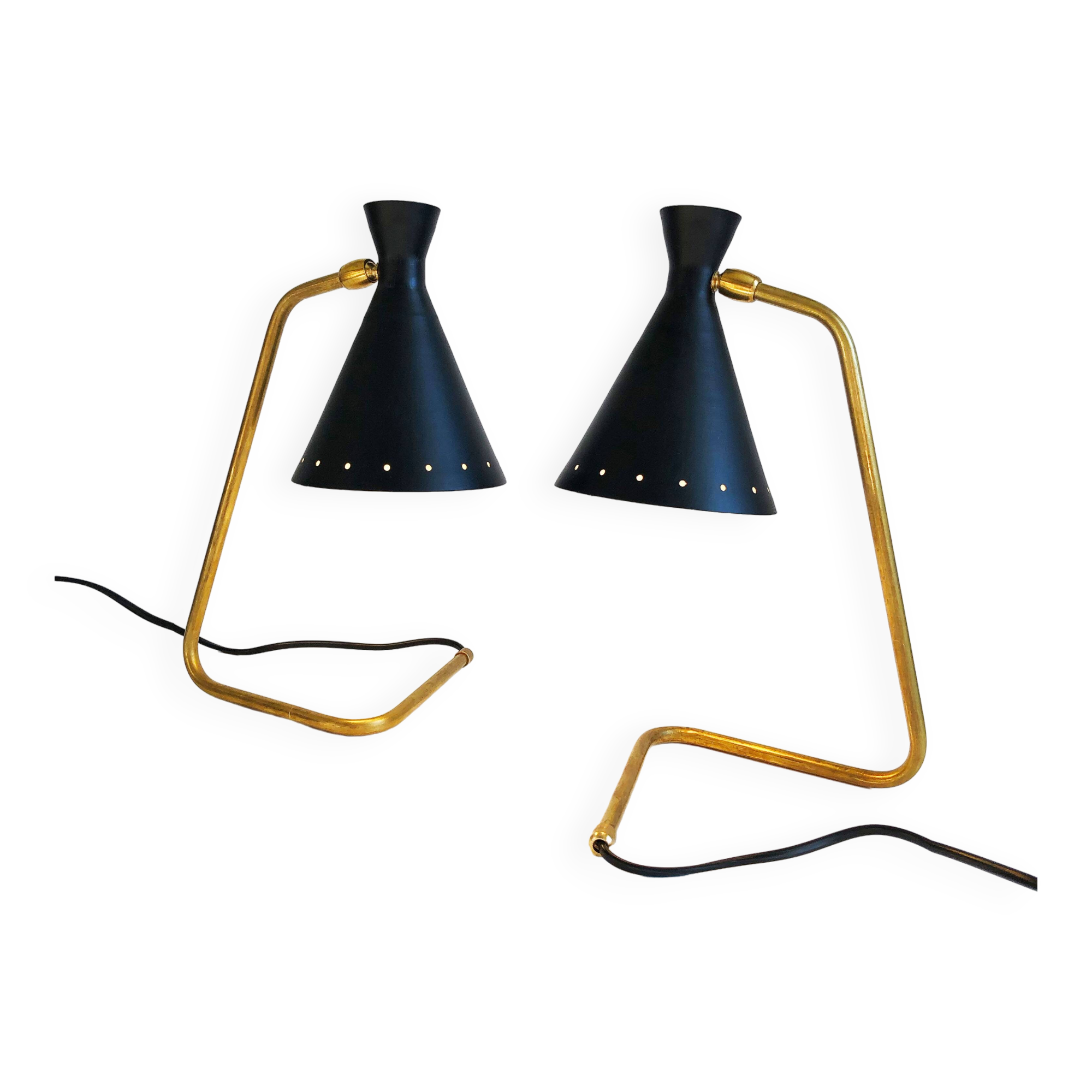 Pair of Italian “cocotte” lamps. 50s design