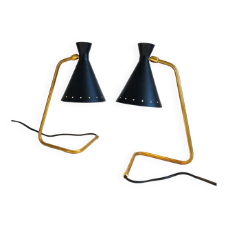 Paire de lampes italiennes « cocotte ». design années 50