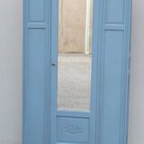 Parisian Art Deco armoire with beveled mirror and painted decoration