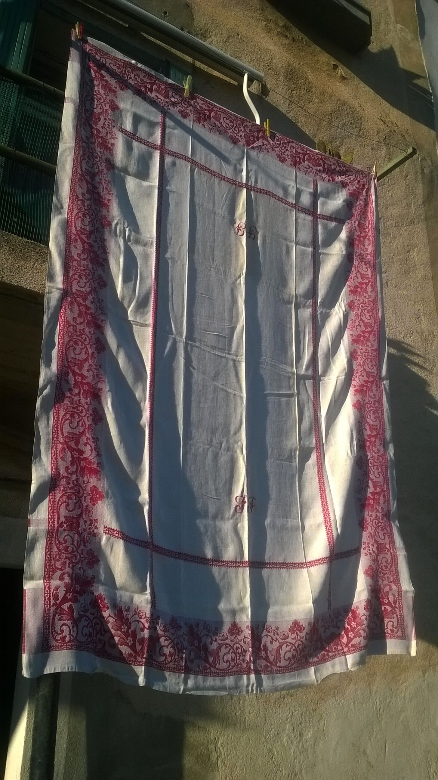 Vintage tablecloth "with monogram" 155 X 225 cm