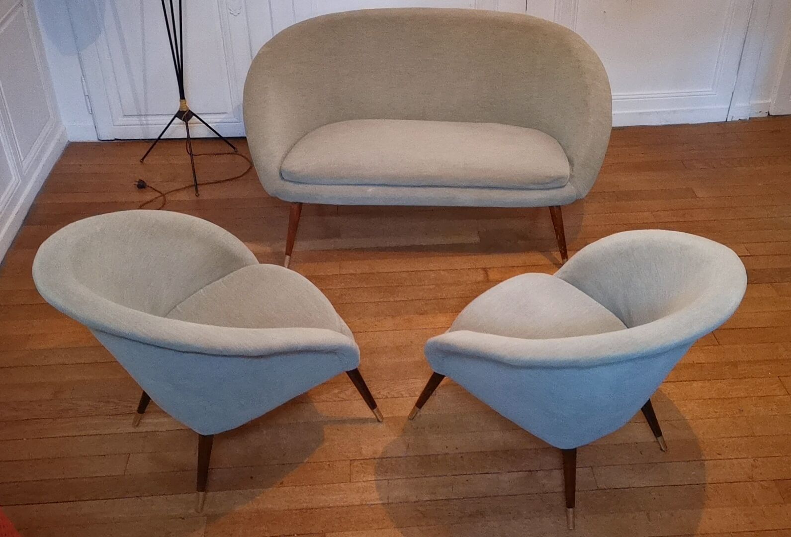 Sofa sofa shell round 2 places grey