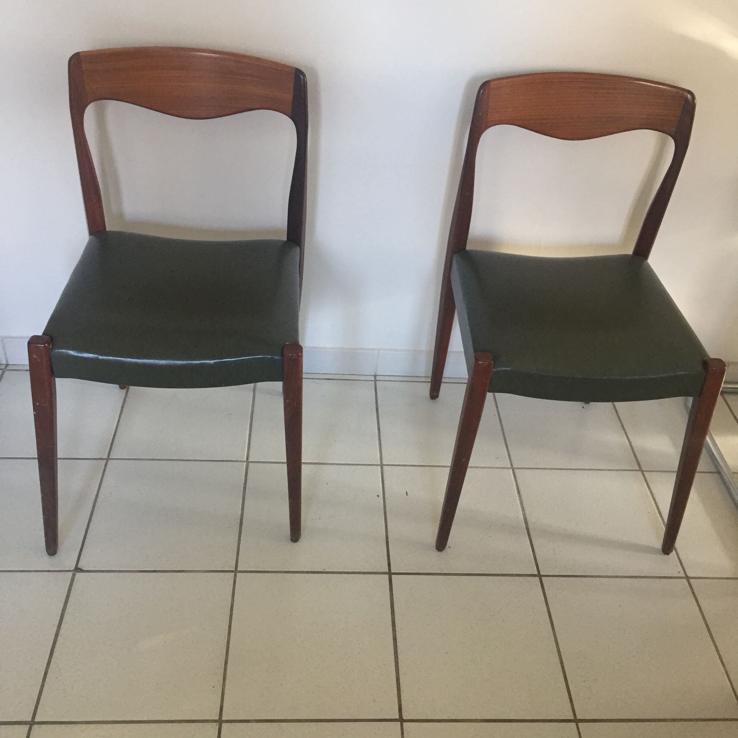 Suite of six Scandinavian chairs