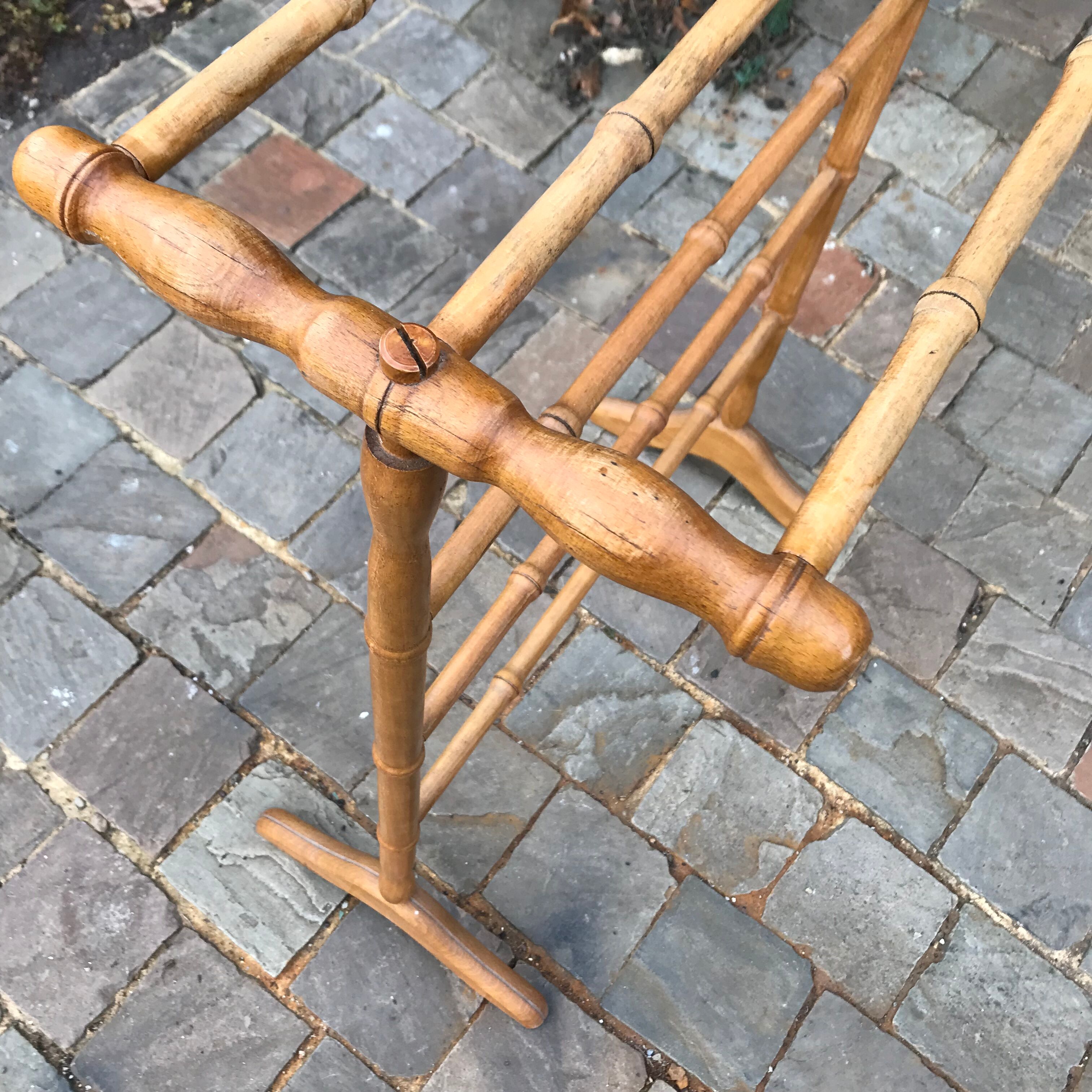 Vintage pedestal towel rack 1900