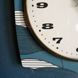 Vintage clock square silent wall clock "Romatic blue white ochre"