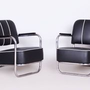 Bauhaus Lounge Chairs in Leather from Mücke Melder, 1930s, Set of 2