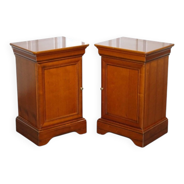 Vintage Cherry Nightstands, France, Set of 2