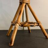 Rattan lamp in the shape of an ellipse Louis Sognot 1950