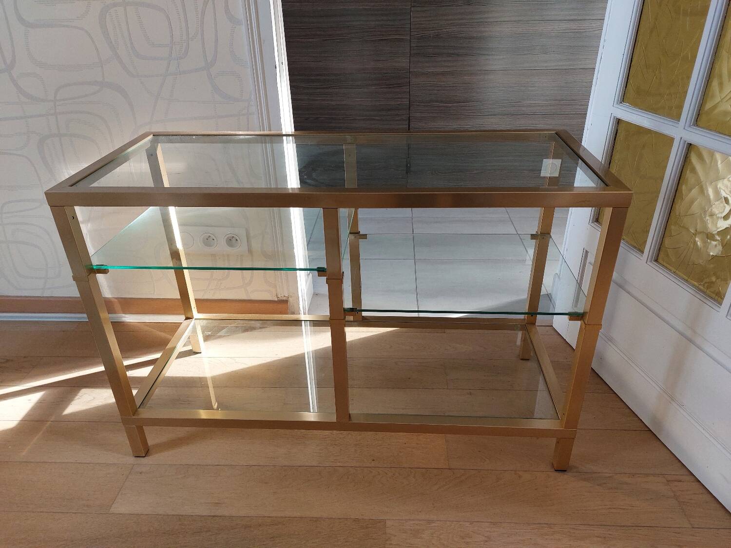 Vandel glass and brass shelf