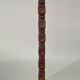 Brutalist floor lamp in turned wood, in the style of Charles Dudouyt.