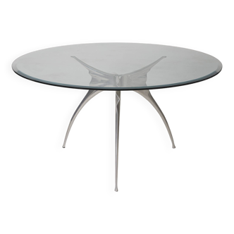 Water dining table bernard dequet & pierre le merrer, 1980s