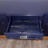 Buffet en bois, bleu