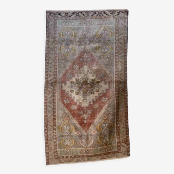 Tapis vintage turc en laine fait main 146x80 cm