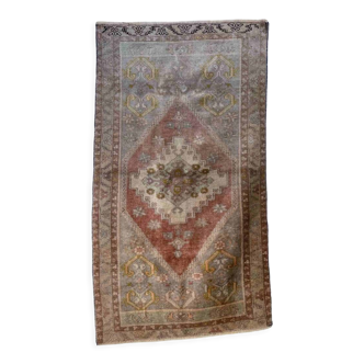 Vintage Turkish handmade wool rug 146x80 cm