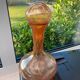 Blown glass decanter with bubble.