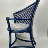 Set of 4 sculptural rattan bamboo dining chairs, Flechtatelier Schütz, Germany 1980s