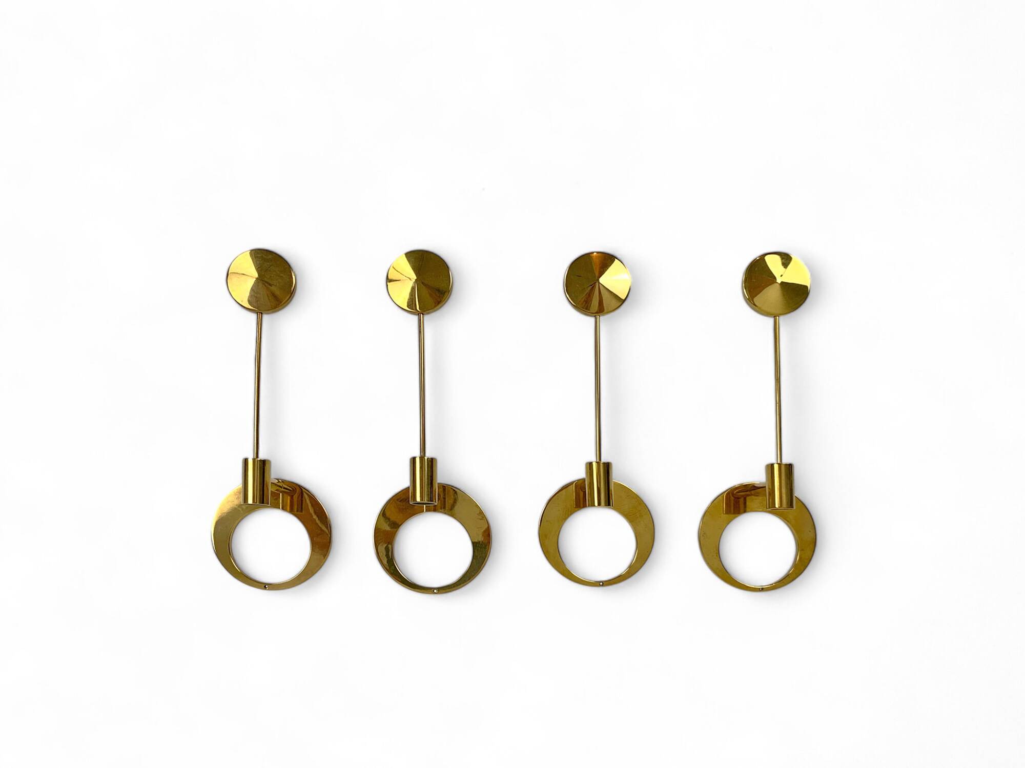 Pair of Scandinavian brass wall candlesticks by Arthur Pe, Kolbäck, Sweden