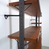 Mid Century Olof Pira Zweden teak modulair LP wandsysteem