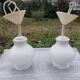 Duo suspension opaline blanche