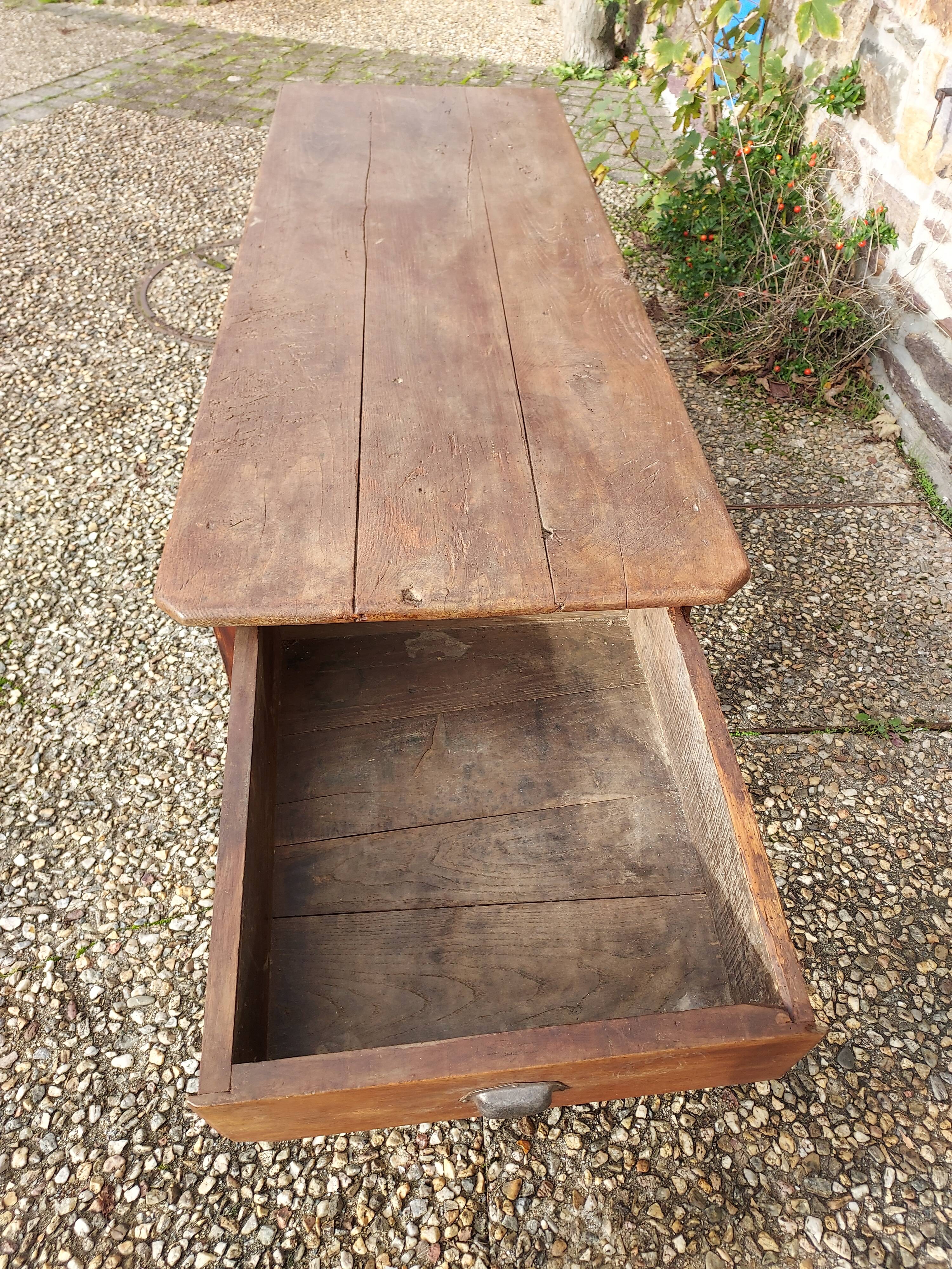 Large farmhouse coffee table, old table