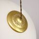 Mid-Century Italian Saucer Glass and Brass Pendant Lamp