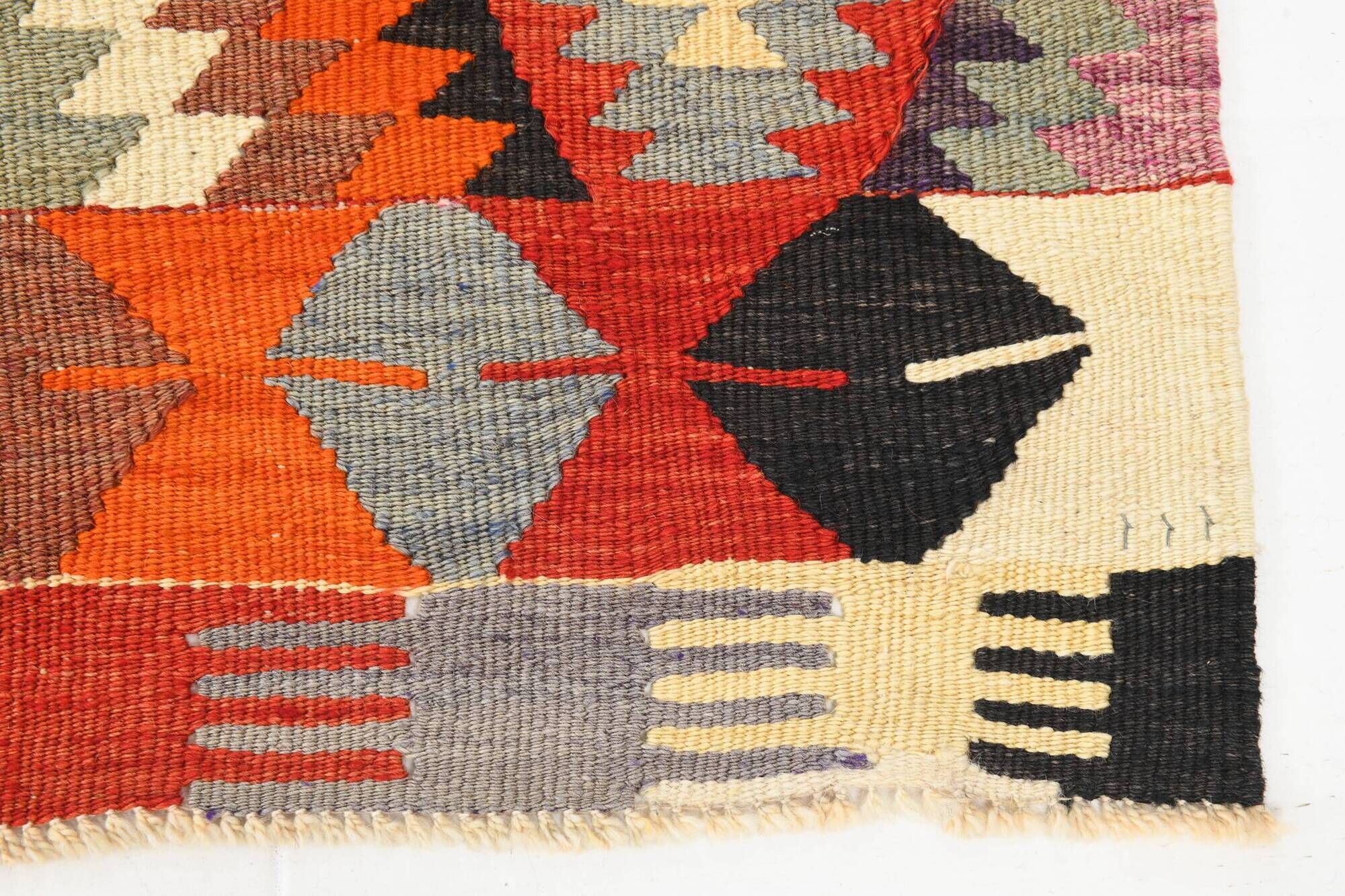 6x8 Multicolor Geometric Style Anatolian Vintage Rug, 164x233Cm
