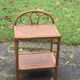 Bedside table, vintage bamboo and rattan shelf