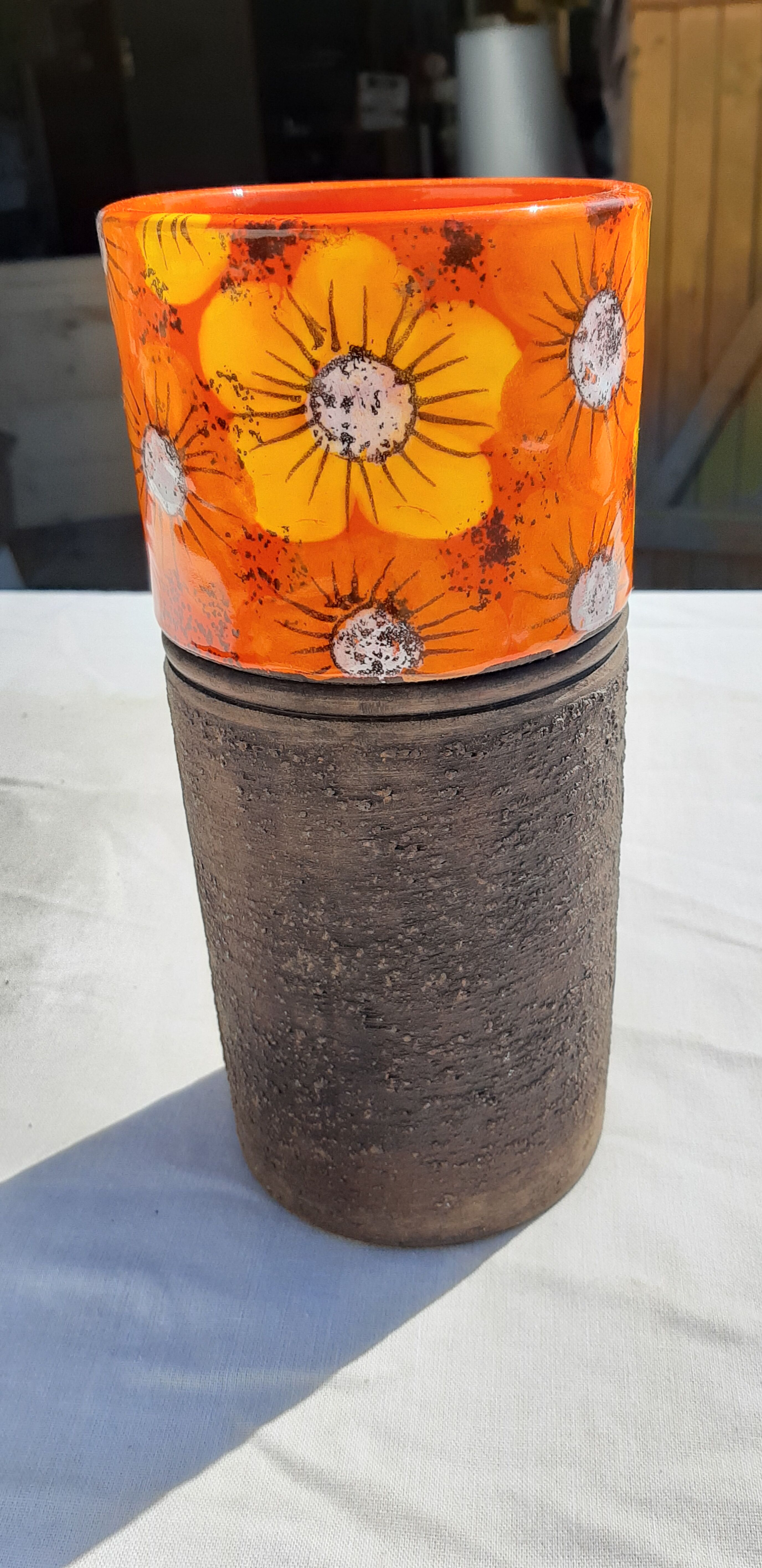 Vintage Vase Enamelled Sandstone of Scandinavian Style