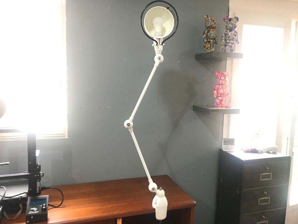 Jieldé desk lamp 2 arms 40cm white original Jean Louis Domecq vintage
