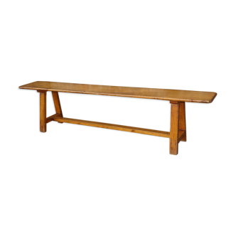 Banc de ferme pied compas assise large rustique chic