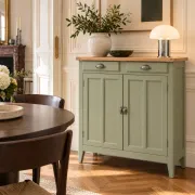 Renovated khaki Art Deco Parisian buffet in beech.