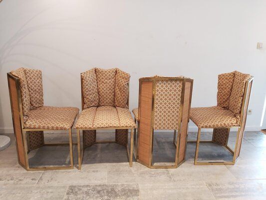 Set de 4 chaises de salle à manger vintage italiennes, 1970