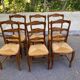 Set of 6 Provençal Louis XV chairs in solid oak with straw seats 198