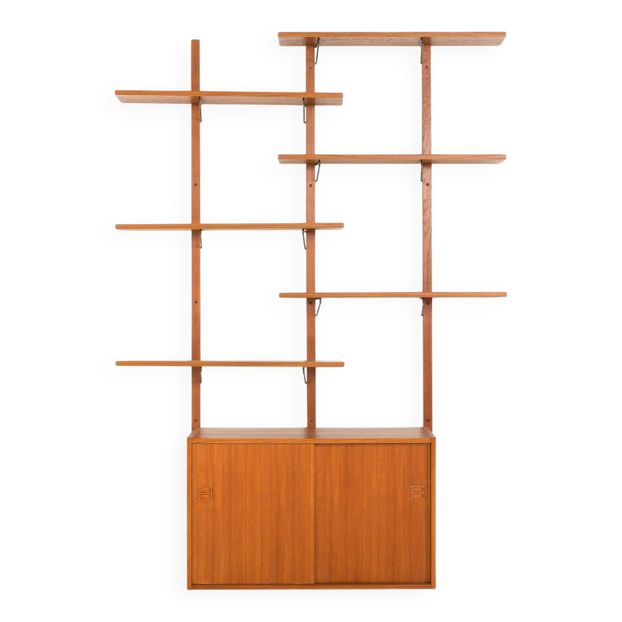 Scandinavian mid-century teak wall unit, Denmark 1970s