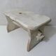 old small white patinated wooden bench vintage step stool