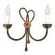 Golden wall lamp with two arms, decorated with a twisted rope bow, 1950s.