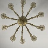 Rezzonico Venetian Lustre In Murano Glass Mordoré With Green Reflections, 10 Bras Of Light