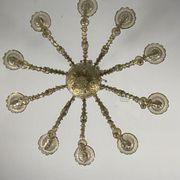 Rezzonico Venetian Lustre In Murano Glass Mordoré With Green Reflections, 10 Bras Of Light