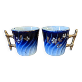 Two Luneville coffee cups