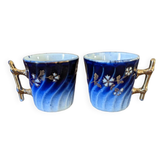 Two Luneville coffee cups