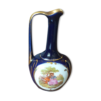 Pitcher royal blue and gold fragonard