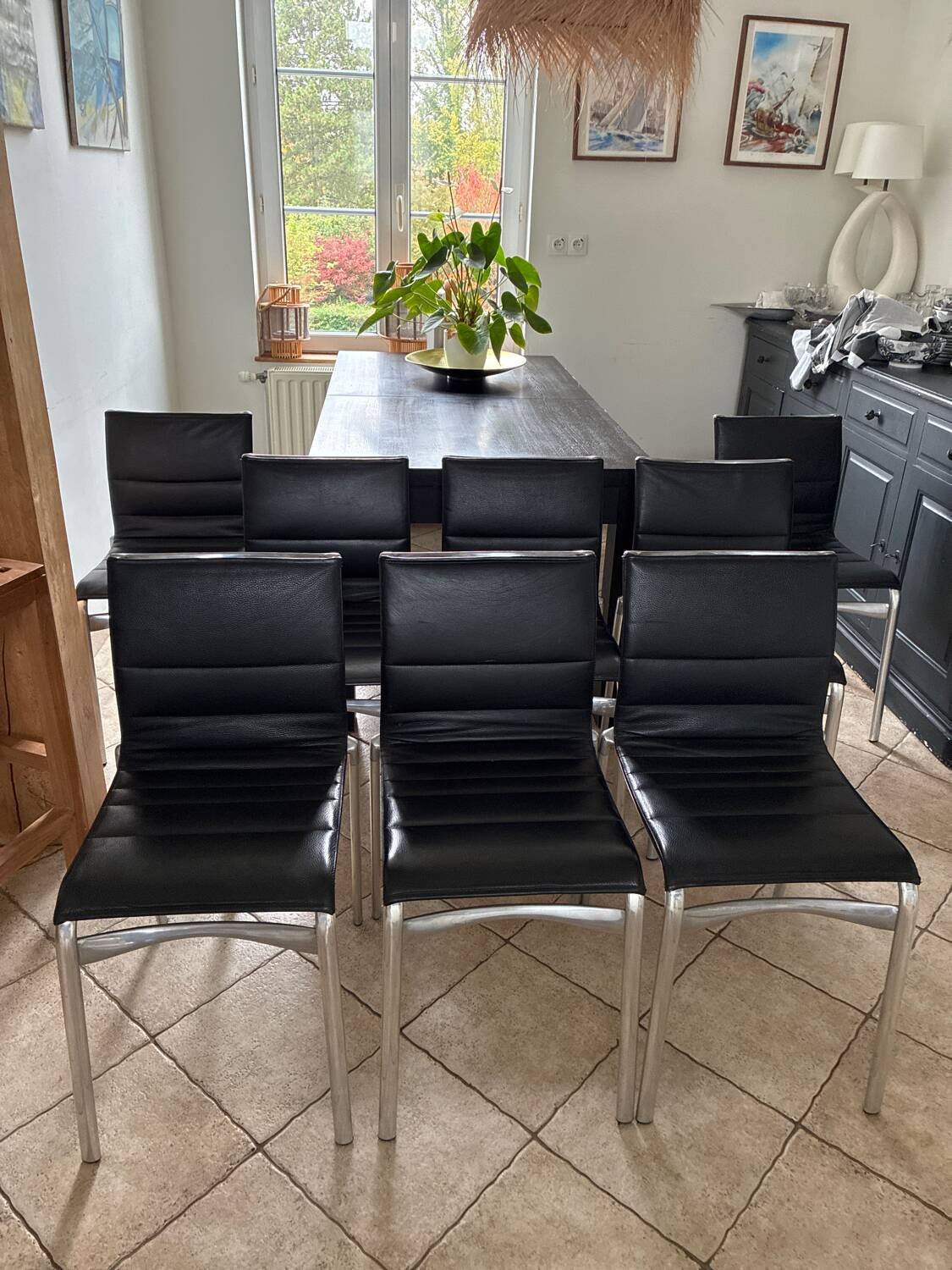 8 Alias black chairs