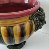Medici basin in glazed earthenware with satyr masks