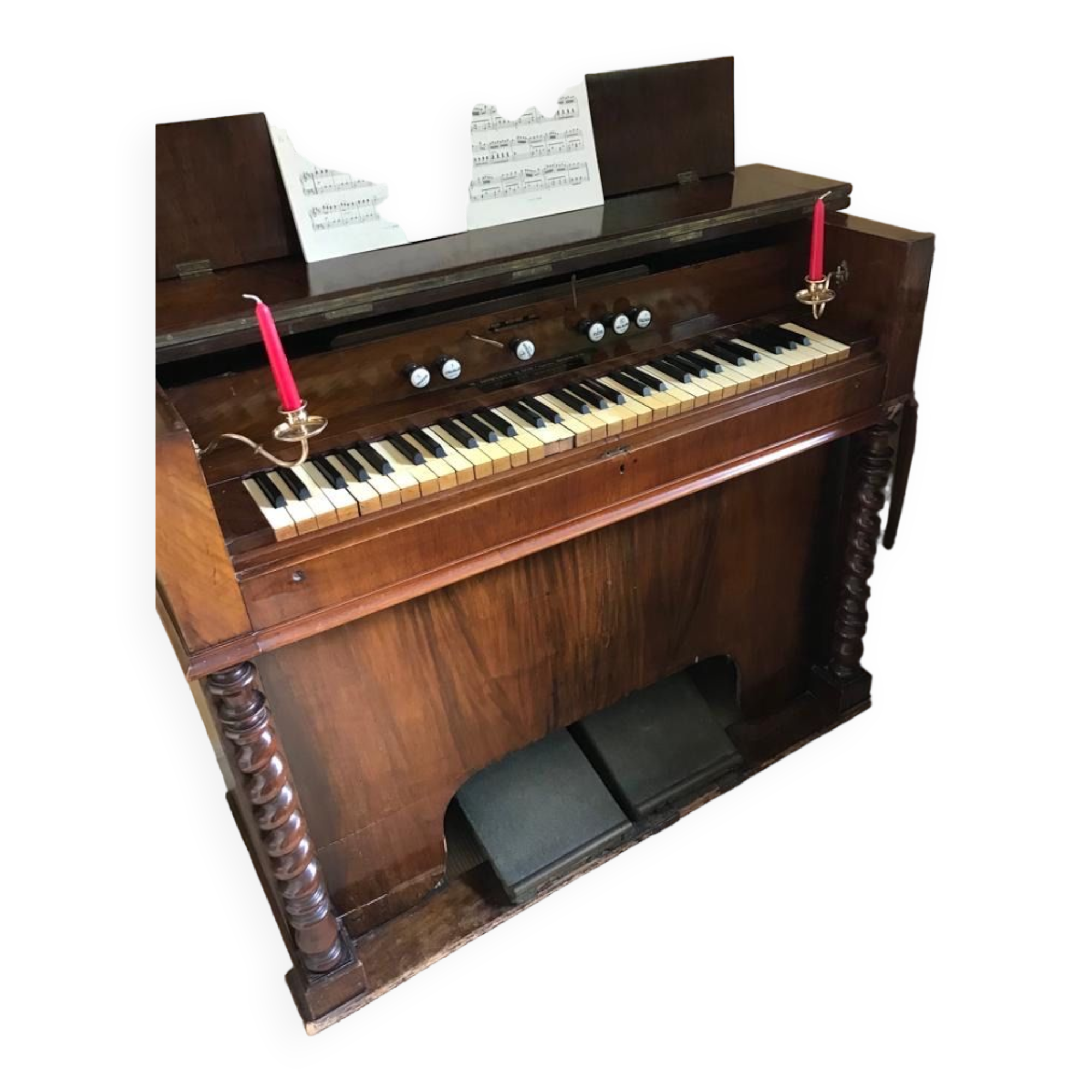 Old English harmonium mahogany bellows, nineteenth