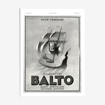 Vintage poster 30s Cigarettes Balto