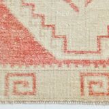 3x13 Vintage Soft Red & Beige Turkish Runner Rug, 77x379Cm