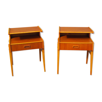 Paire de tables de nuit chevets scandinaves